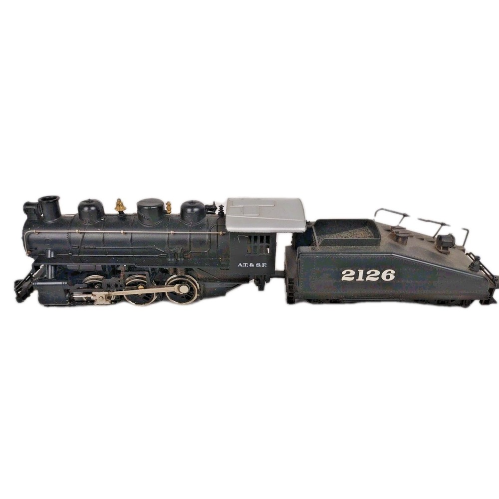 HO Bachmann AT&SF 0-6-0 Steam Locomotive Lighted and #2126 Tender